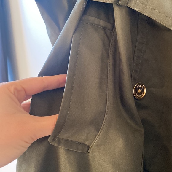 Michael Kors Military Green long trench coat Sz S NEW - Picture 10 of 13